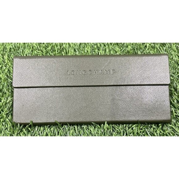 Longchamp Other - Longchamp‎ Semi-Hard Shell Folding Eyeglasses Case Olive Green Leather Chic
